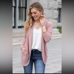 EUC Grace & Lace Lush
Bambu Circle Cardi in Heathered Mauve, Size Medium